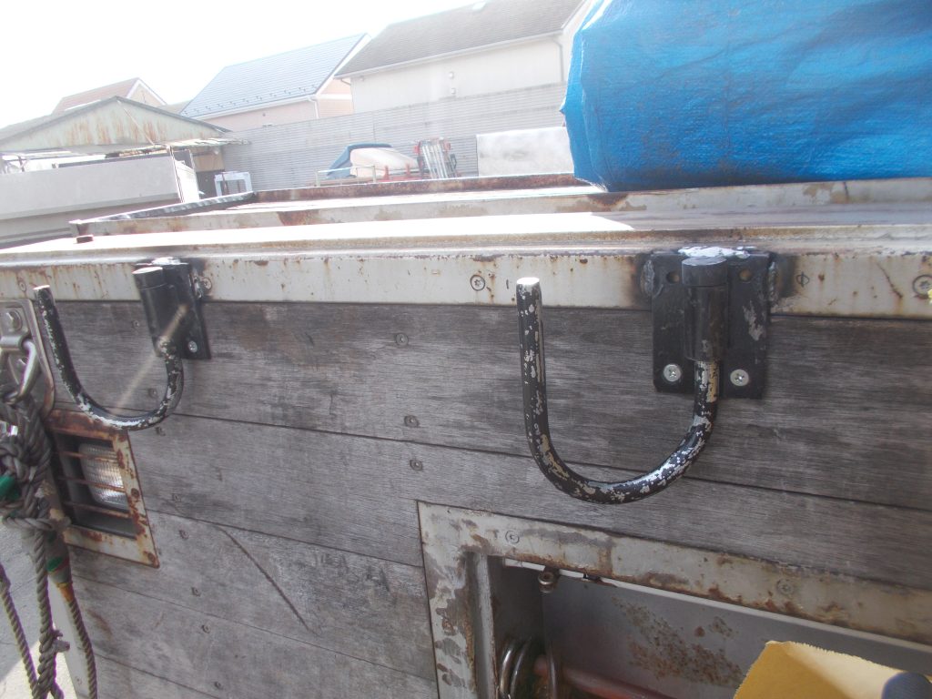 三菱FUSO 重機運搬車 セルフローダー キャリアカー 回転式ロープフック